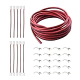 32.8ft Extension Cable Wire Cord - with 5x 3528 2 Pin LED Strip Light Connector Pigtail, 5x LED Strip Jumper Connector, 20x LED strip light clips