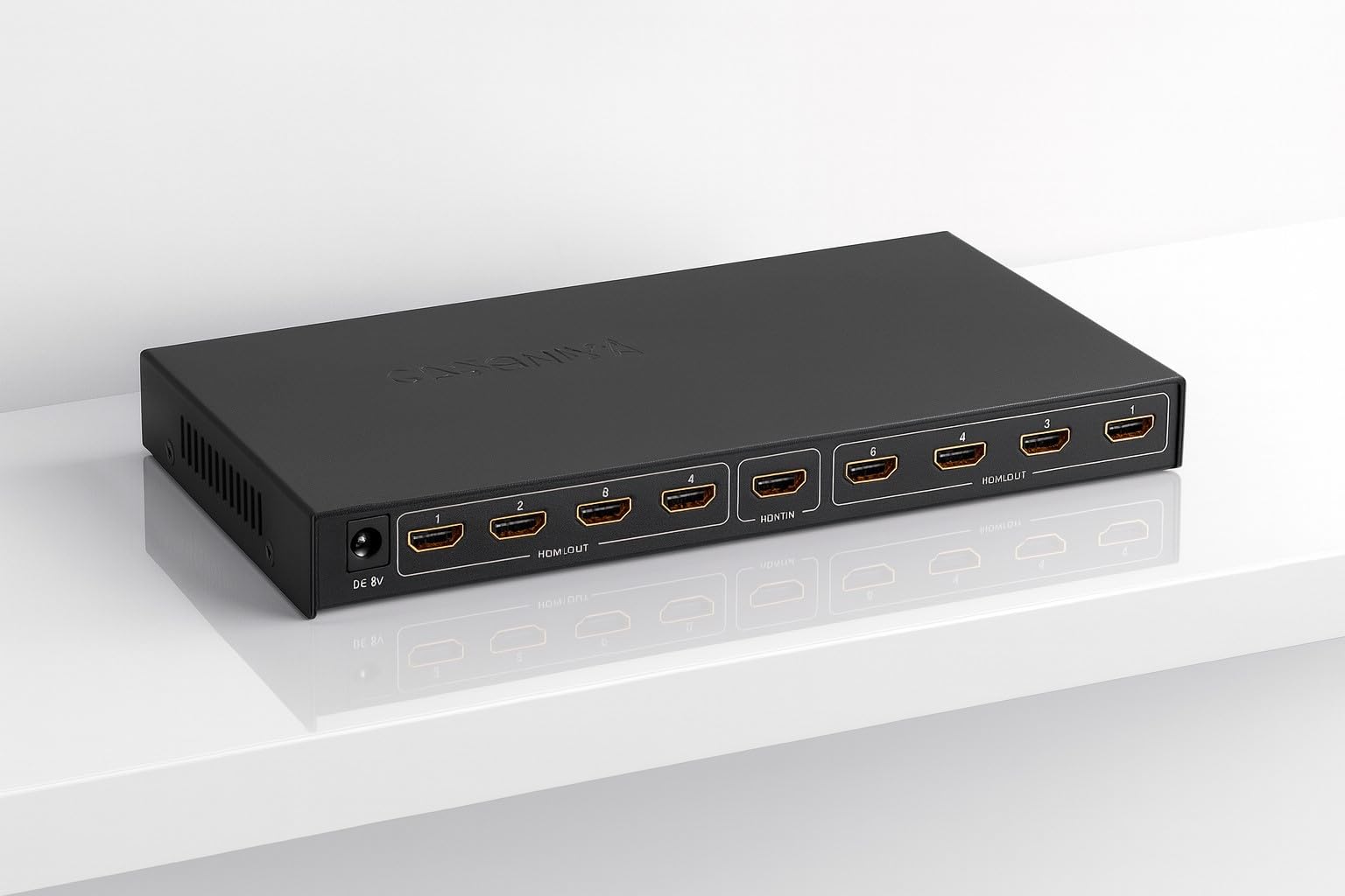 Splitter Sdoppiatore HDMI 1x8 con Alimentatore | 1 Ingresso → 8 Uscite | Duplicatore Segnale HDMI Full HD 1080p 3D per TV, Monitor, Proiettori, PS4, Xbox, PC, Decoder – CW269