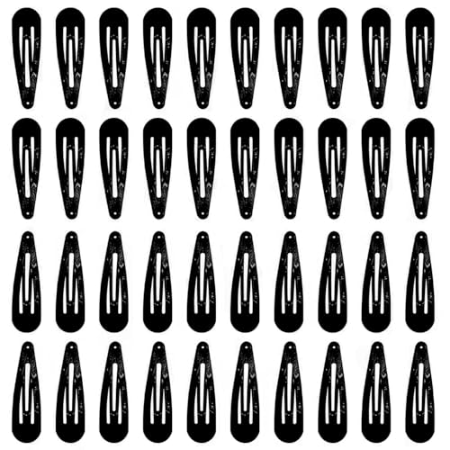 40pcs 2 inch Black Hair Clips Hair Barrettes Metal Snap Hair Clips Accessories For Women(Black)