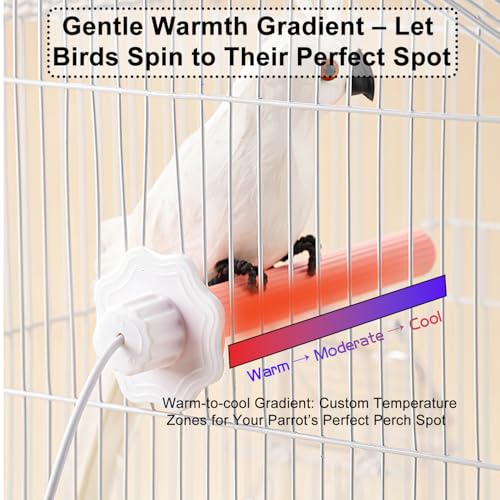 Image of USB Heated Perch, Specifically Designed for Pet Birds Like Cockatiels, Amazon Parrots, and Budgies, with a Safe Surface Temperature of Approximately 94F - 140F Bird Cage Accessory