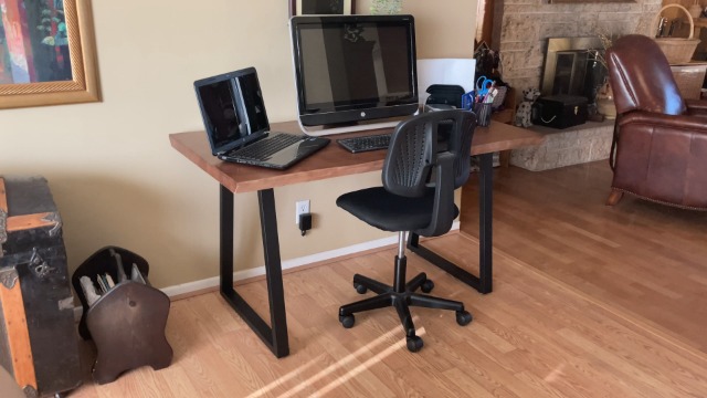 Amazon.com: SXXjiaju Solid Wood Desk 55 inches, Live Edge Wooden