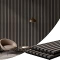 Wood Slat Acoustic Panels 2-Piece, 94” x 11” Acoustic Wall Panels, Soundproof Wooden Wall Panels, 3D Fluted Wood Panels for Interior Acoustic Wall Panels, Sound Absorbing Panel
