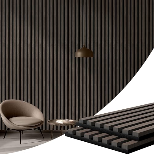 Wood Slat Acoustic Panels 2-Piece, 94” x 11” Acoustic Wall Panels, Soundproof Wooden Wall Panels, 3D Fluted Wood Panels for Interior Acoustic Wall Panels, Sound Absorbing Panel