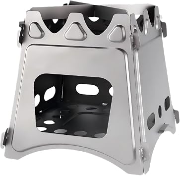 Portable Outdoor Stainless Steel Wood Burning Stove Camping Stove Suitable for Outdoor Activities, Hiking, Picnic, BBQ and Survival Cooking in Nature. with Portable Storage Bag