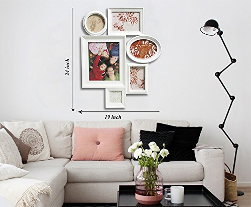 Image of Lifestyle White Collage of 6 Picture Frames - 6 Photo Frame Wall Collage