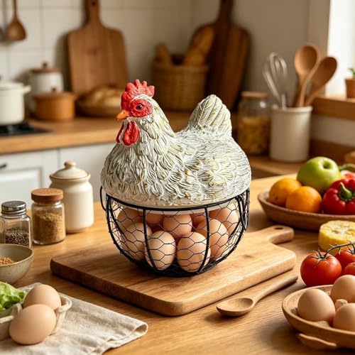 Récipient rustique de style poulet en fil métallique durable - 8