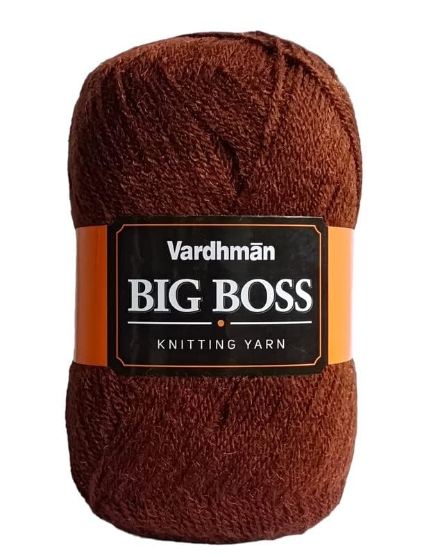Image of NTGS Vardhman Big boss Wool Hand Knitting Soft Fingering Hank Yarn (1 Ball 200 gram Each) (Coffee Shade no-48, 200 Gram)
