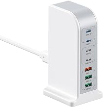 180W Multiple USB Charger, 7 Port Adapter with 4 USB-C + 3 USB-A, USB C Charging Station, Multi-Port Charger for MacBook Pro/iPad, iPhone 15 14 13 12 Pro Max, Samsung S24 Ultra