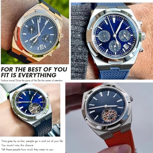 DFAMIN Pulseira de relógio fluororubber tipo convexo de qualidade 24 x 7 mm para Vacheron Constan Ov