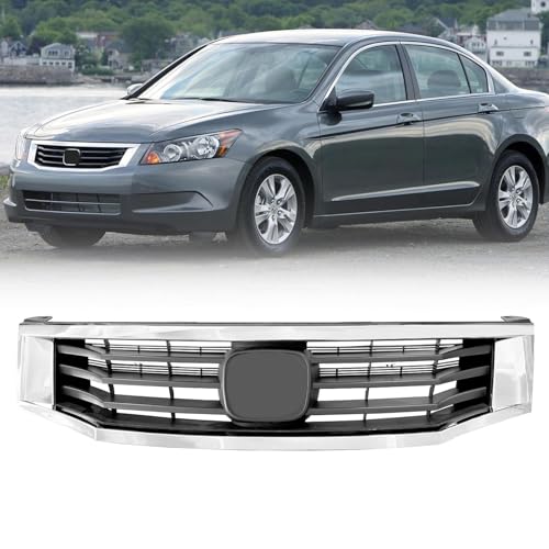 Collect Light Front Bumper Grille Black With Chrome Mesh Grill For Honda Accord Bumper Upper Grill 2008 2009 2010 by Collect Light - Used condition - US$51.02