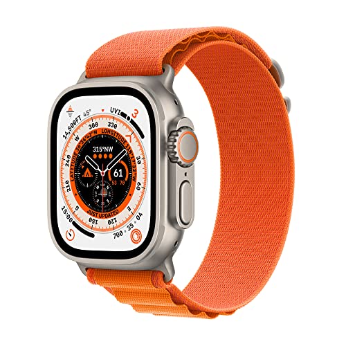 Apple Watch Ultra (GPS + Cellular) - 49mm チタンケース - オレンジのアルパインループストラップ - サイズ M