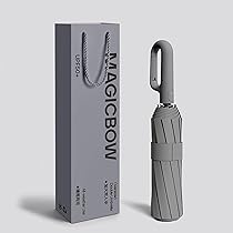 Ombrello da viaggio pieghevole automatico antivento con manico a gancio, compatto e portatile, per attività all’aperto