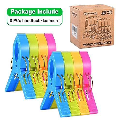 4 Strandtuchklammern Grün - Handtuchhalter Für Windige Tage