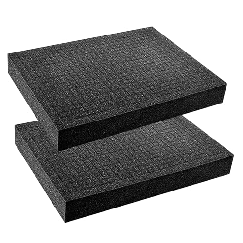 Lot de 2 mousses prédécoupées - 400 x 300 x 50 mm - Mallette à outils en mousse - Pour appareil photo et tablette