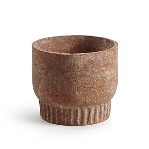 ROCKING GIFTS Maceta Porta Plantas Cemento S Redonda Efecto Terracota 12x10 cm Cover