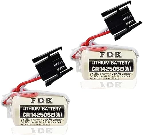 XIAOXX - Paquete de 2 baterías de litio CR14250SE 12AA de 3 V 1000 mAh para fuente de alimentación de respaldo FDK 1747-BA con enchufe negro