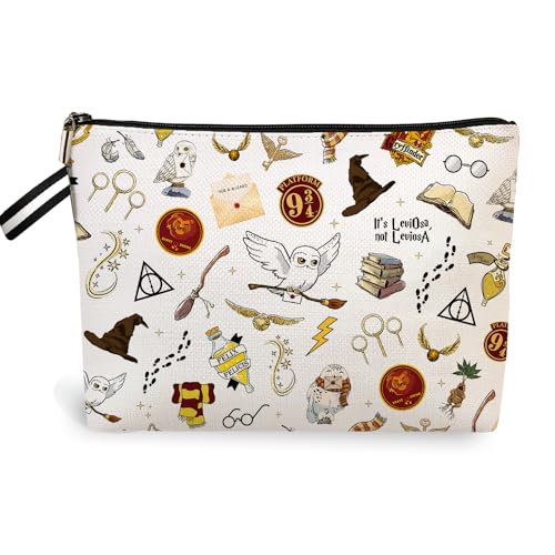 Magic Stuff Makeup Bag, Book Lover Cosmetic Bag for Women Librarian Gifts Book Worm Gift Magic Kits, Accessories Magic Wand Zipper Purse Travel Bag