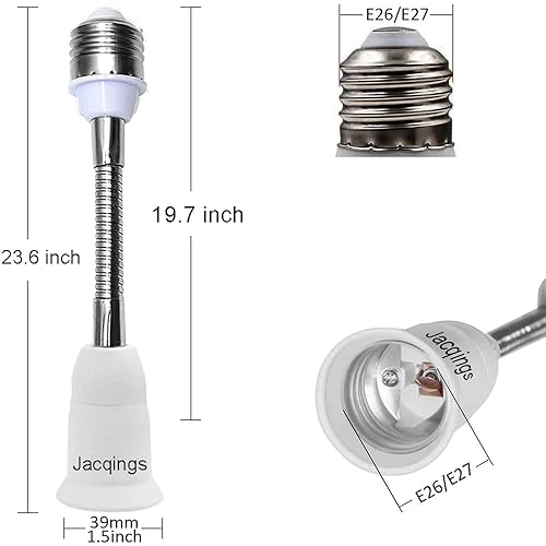 Miniatura 8 de Adaptador extensor de enchufe de luz E26E27 extensión de 228in225 pulgadas 3290F resistente al calor sin peligro de incendio adaptador de extensión