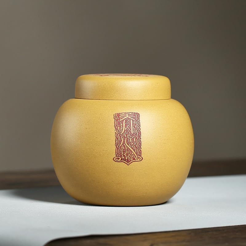 茶筒 紫砂保存瓶家庭用茶瓶リビングルームスナック瓶オフィスコーヒー瓶薬用瓶 キッチン収納用 お茶 コーヒー 砂糖 (Color :