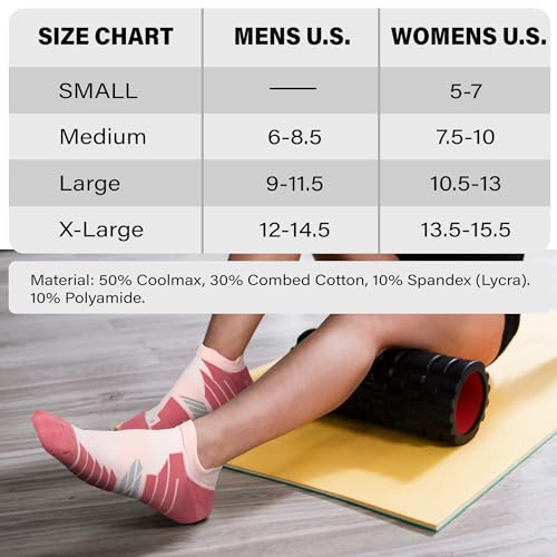 Image of Hylaea No Show Running Athletic Anti-Blister Wicking Coolmax Socks, Seamless Anti-odor