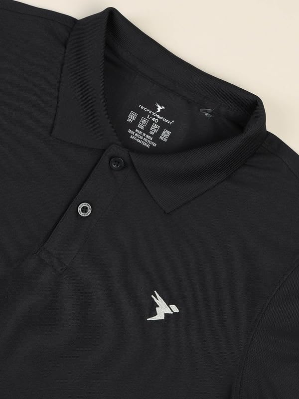 Image of TECHNOSPORT Men's 100% Polyester Slim Fit Polo T-Shirt