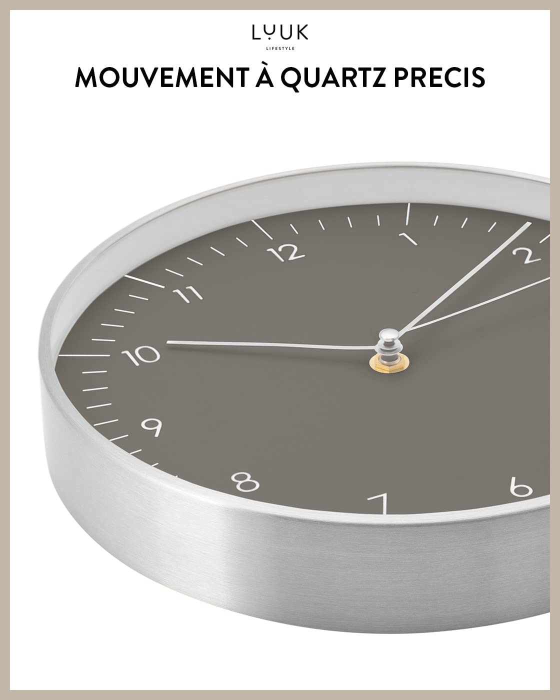 Horloge Murale Minimaliste Silencieuse LUUK - Design Scandinave Noir Et Or | Parfaite Pour Salon, Chambre Ou Bureau