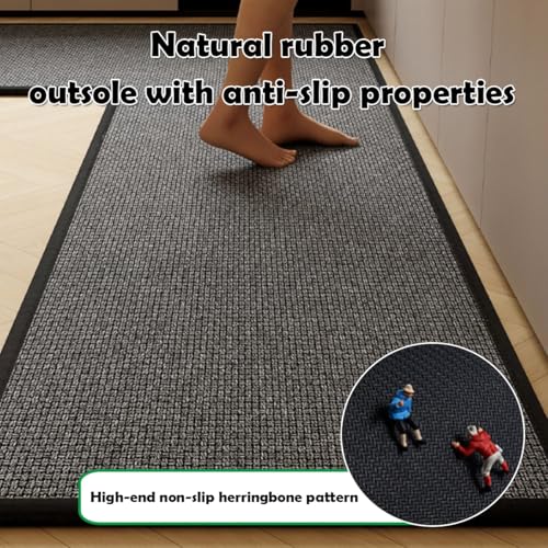 Tapis de cuisine en caoutchouc absorbant lavable et imperméable avec design d'angle en L