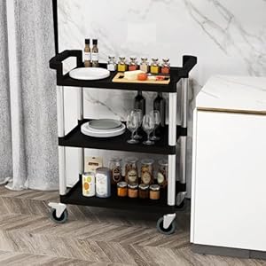 3 Tier Rolling Utility Cart, Utility Cart with Lockable Wheels, Heavy Duty Tool Trolley Metal Utility Cart Service Cart for Kitchen, Office, Restaurant, Home 3 Tier Rolling Utility Cart Utility Cart with Lockable Wheels Heavy Duty Tool Trolley Metal Utility Cart Service Cart for Kitchen Office Restaurant Home