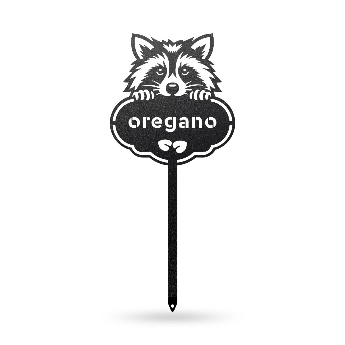 Rocky The Raccoon Seed & Plant Markers – Cute Metal Garden Labels for Herbs & Vegetables (OREGANO-B-6X13)