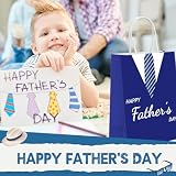 Engrowtic 48 Pieces Father's Day Paper Gift Bags Bulk Happy Father's Day Party Favors Bags Dad Treat Bags Suit Goodie Bags for Father's Day Party Favors Supplies