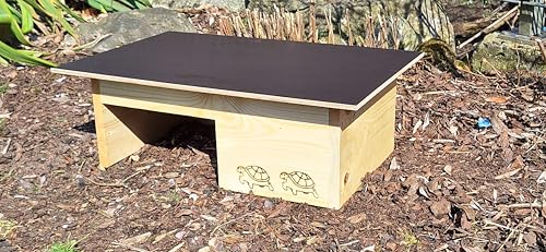 Woid Herz Maison de tortue de qualité supérieure (SH10) en bois massif de 20 mm - Résistante aux intempéries avec fond et porte - Ventilation réglable - Enclos pour tortues - Résistant aux intempéries