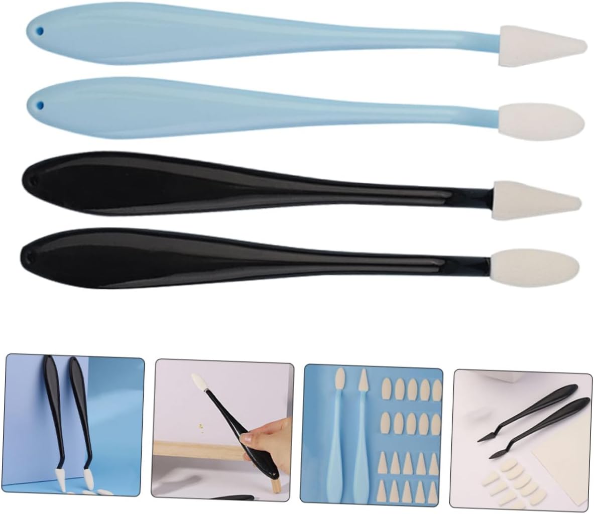 Zerodeko Ergonomic Paper Art Blenders Set with Comfortable Grip Portable Lightweight Drawing Stumps and Erase Sponges for Artists and Students for Highlighting Shading and Texture Creation