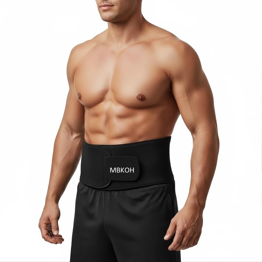 Belly Fat Belt for Women & Belly Fat Burner for Men | Slim Belt, Sweat Belt for Women Fat Burner, Stomach Belt for Men | Universal fit for Exercise & Workout – Black-image-28