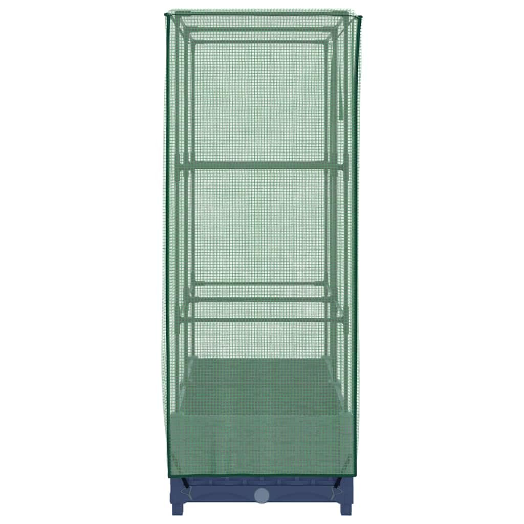 Aiuola Rialzata con Serra Effetto Rattan 80x40x123 cm | Fioriera da esterno in PP grigio per coltivare erbe aromatiche e fiori su balcone, terrazza o giardino.