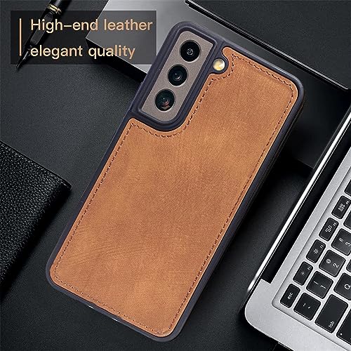 Image of A rtistque Premium Pu Leather Back Cover Case for Samsung Galaxy S22 5G | Drop Protection | Raised Camera Edges - Brown