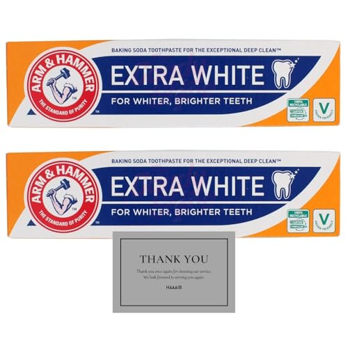 Arm & Hammer Extra White 125g Pack of 2 | Baking Soda Whitening for Deep Clean, Plaque Removal, Fresh Breath, Enamel Strengthening | Fluoride for Daily Oral Care