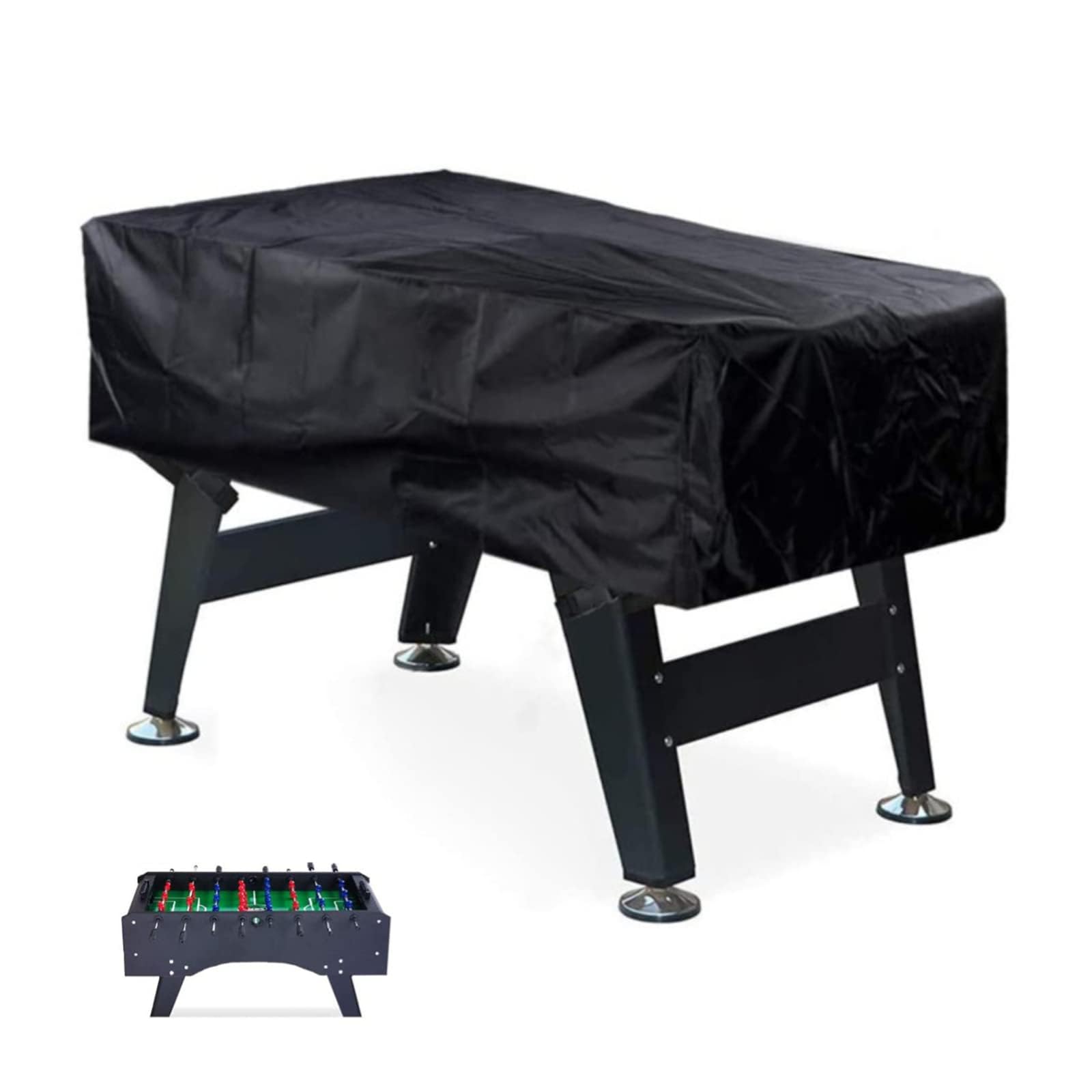 Copertura per Biliardino, Telo Antipolver per Calcio Balilla con 4 Cinghie Regolabili, Impermeabile, 210D Oxford Nero 160x115x50cm