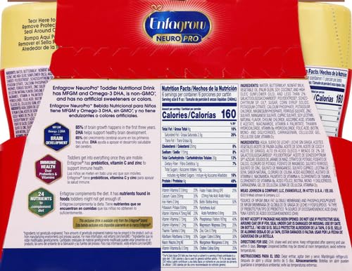 Enfagrow NeuroPro Toddler Nutritional Drink 8 fl. oz. Ready to Use (6 Bottles) Prebiotics for Immune Support, DHA for Brain Development, Iron, Non-GMO, Natural Milk Flavor (Toddler Next Step) Enfamil - Thumbnail 3