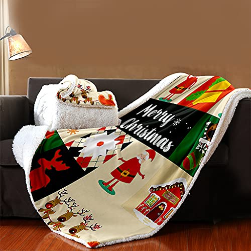 Krisin Christmas Kids Fleece Throw - Double-Sided Cashmere Blanket, Fluffy Microfiber Blanket Throw Over For Bed, Sofa Couch, Santa Claus And Little Snowman #TOP2