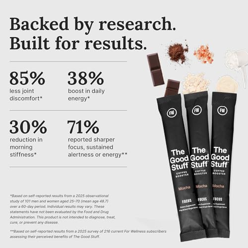 Image of The Good Stuff | Mocha Coffee Booster | Healthy Coffee Creamer for Focus & Energy | Keto, Non-Dairy Creamer Powder with MCT Oil, Collagen & L-Theanine | 14 Servings