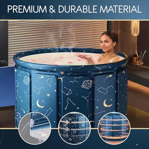 Image of Bath tub for adult for bathroom Tub for Home SPA, Maintains Hot & Cold Temperature, Drainage Hole, Thickened Layer for Hot and ice bath tub for adults (Planet)