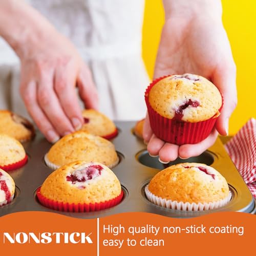 Nonstick Muffin Pan Set of 2 - Carbon Steel Baking Tray - Image 3