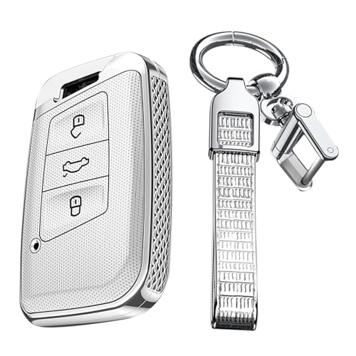 Coque de clé Volkswagen Golf GTI Polo Beetle étui protection clé intelligente blanche
