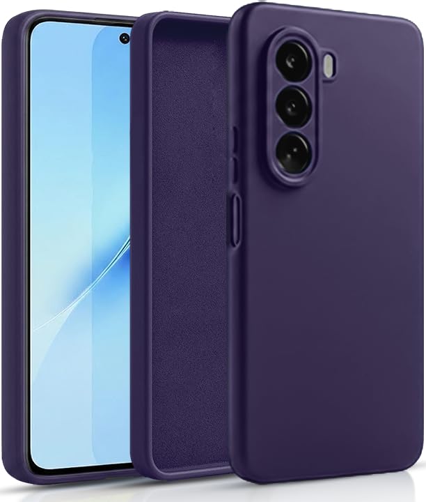 Image of Liquid Silicone Back Cover Case for OnePlus Nord CE6 Lite 5G | Soft Micro-Fibre Inside | Camera Protection Bump | Shockproof Back Cover Case for OnePlus Nord CE6 Lite 5G (Purple)