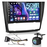 EKAT Android Car Stereo for BMW 1 Series E87 E81 E82 E88 2008-2012 (Auto A/C) - 4+64G Wireless Carplay & Android Auto - 9 Inch Touch Screen Radio with 32 EQ DSP WiFi GPS + AHD Backup Camera & MIC