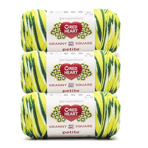 Image of Red Heart Granny Square Petite Yarn for Crocheting, Sweet Pad, 3-Pack