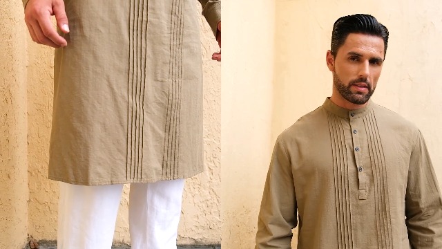 Runcati Mens Kaftan Robe Button Down Long Sleeve Cotton Linen