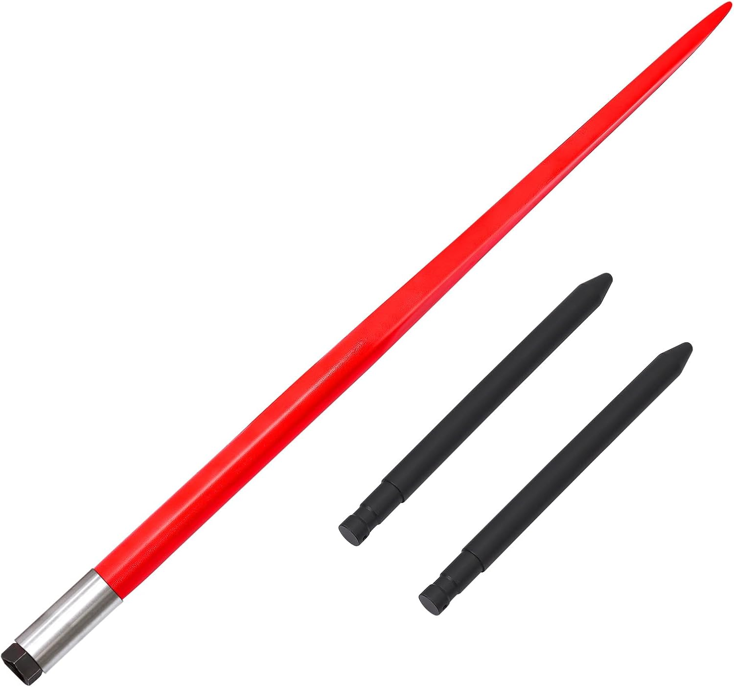 49" Heavy Duty Hay Spear, 4500Lbs Capacity Quick Attach Bale Spike with Powder Coating for Tractors, Loaders & Farm Equipment