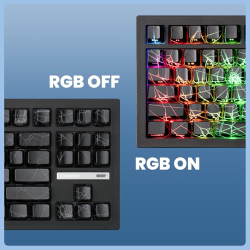 Image of ZORNHER ZH870 Wireless Gaming Mechanical Keyboard,80% Black Custom Creamy Sound Keyboard with Spider Web IMD PC Keycaps,Creamy Sounding Linear Switches,Hot-Swappable,RGB Backlit,2.4GHz /USB-C /BT5.0
