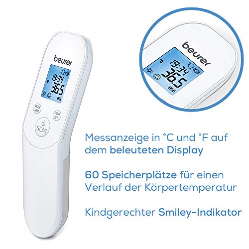 Beurer FT 85 kontaktloses digitales Infrarotthermometer, schnelles Fieberthermometer zur...